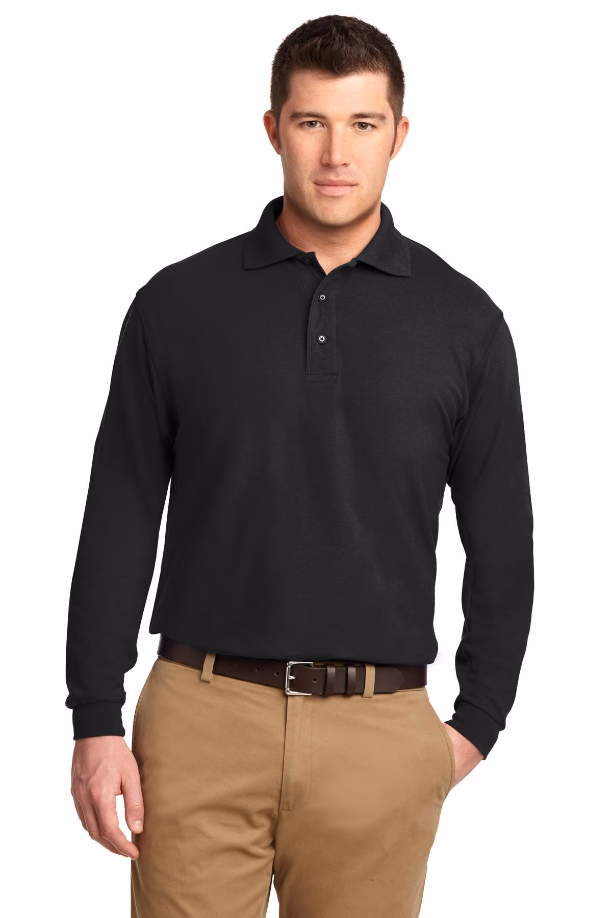 Port Authority Printed Long Sleeve Silk Touch Sport Shirt