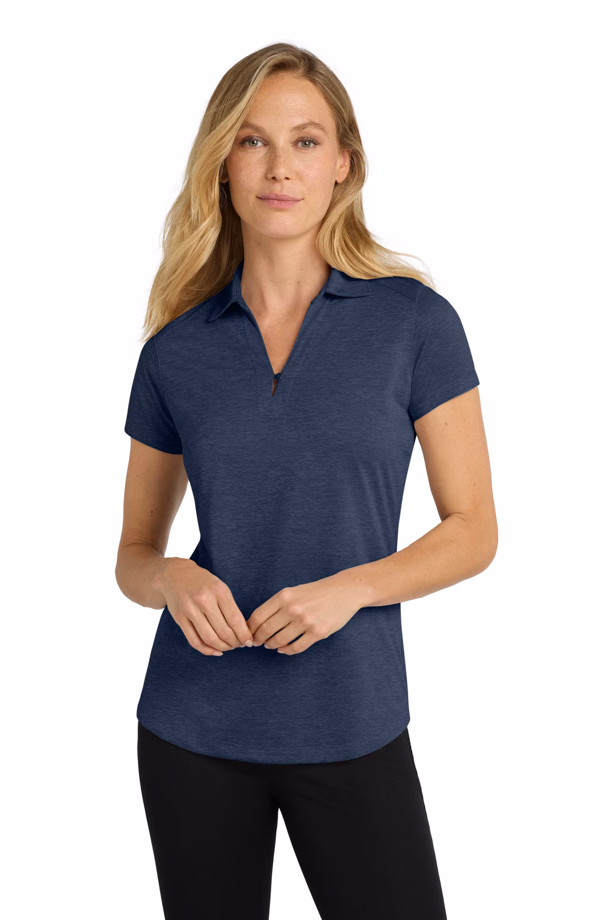 Port Authority Embroidered Women's Digi Heather Performance Polo Image - Port Authority Ladies Digi Heather Performance Polo