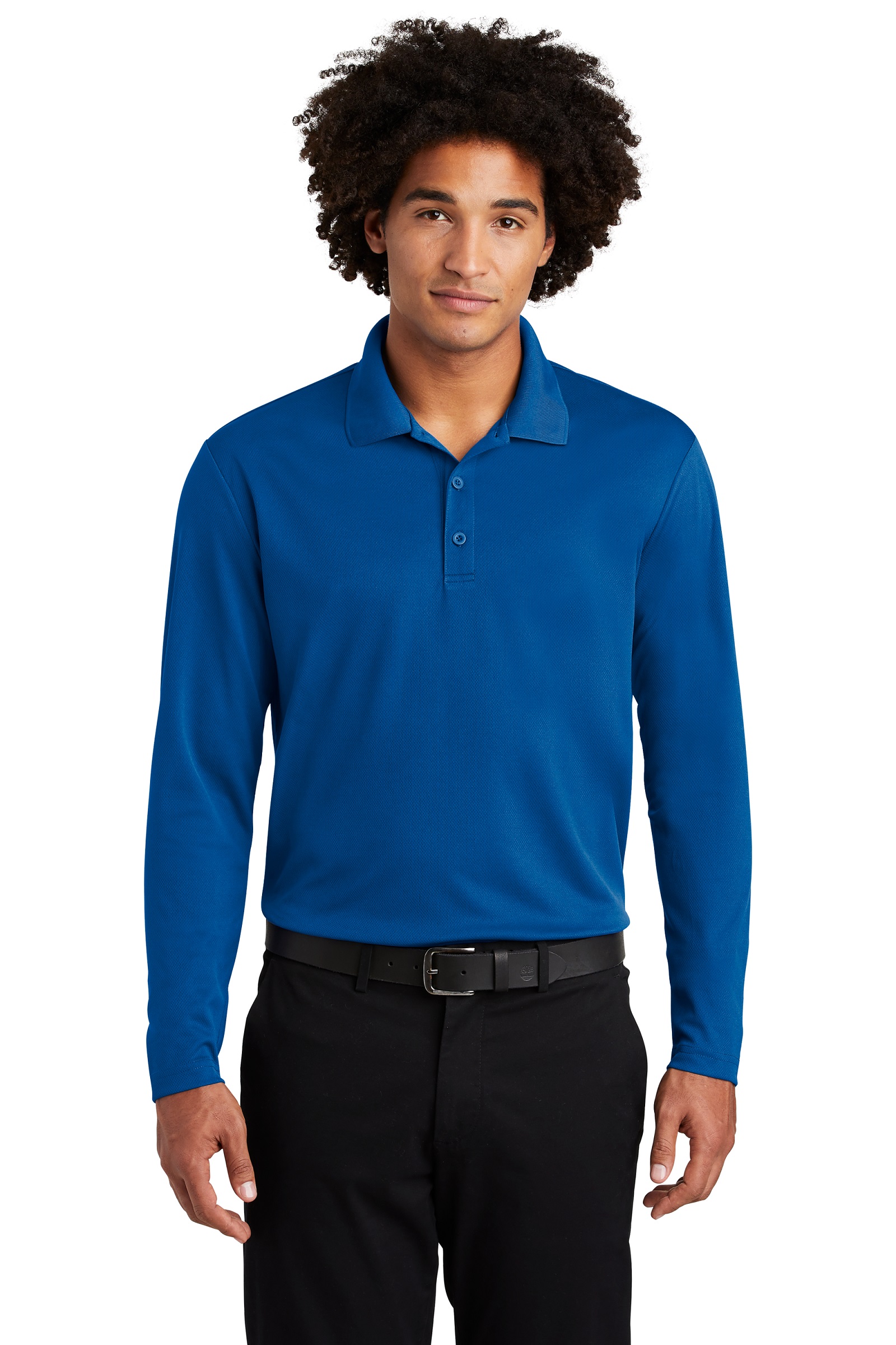 Sport-Tek Embroidered Men's 100% Performance RacerMesh Long Sleeve Polo