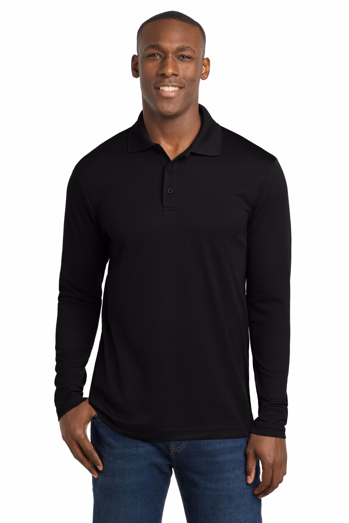 Sport-Tek Embroidered Men's 100% Performance RacerMesh Long Sleeve Polo