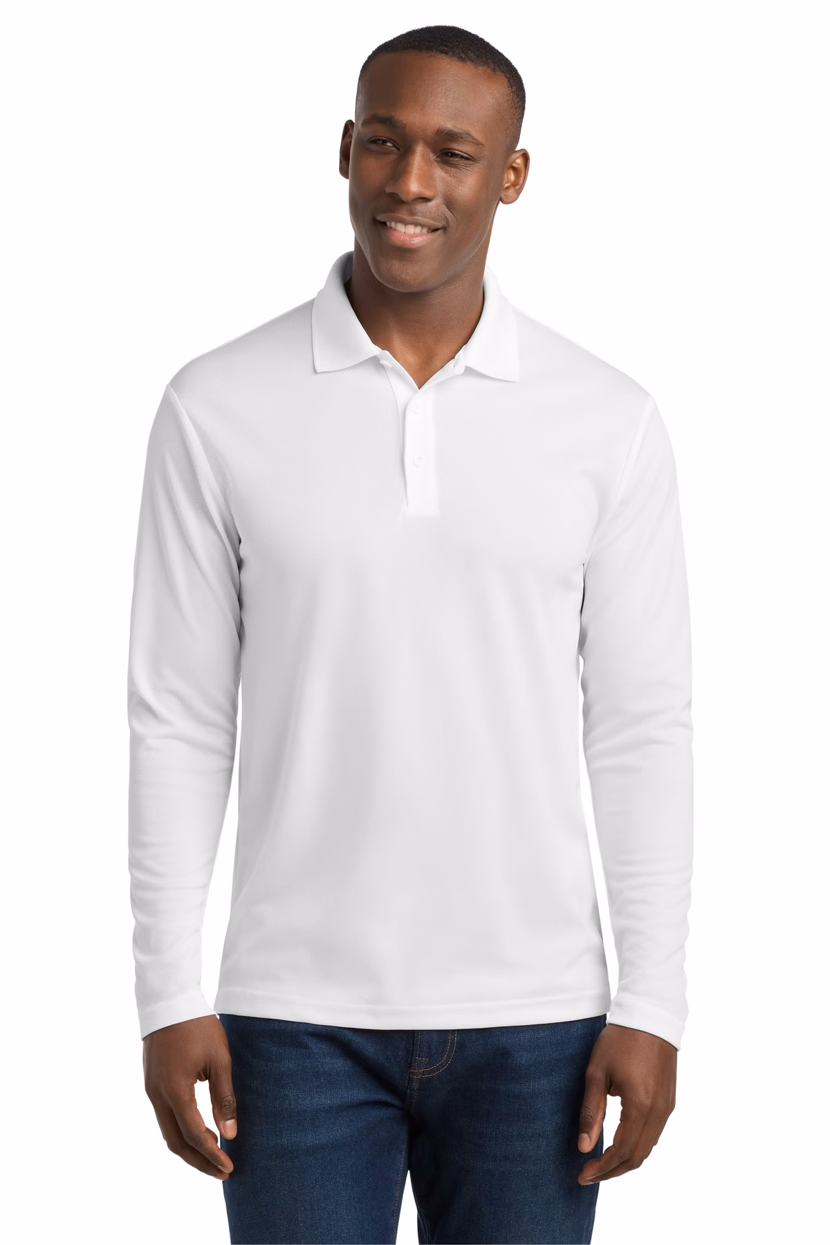 Sport-Tek Embroidered Men's 100% Performance RacerMesh Long Sleeve Polo Image - Sport-Tek Embroidered Men's 100% Performance RacerMesh Long Sleeve Polo; long sleeve polo; embroidered polo; ST640LS