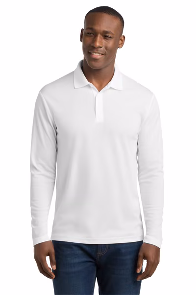 Sport-Tek Embroidered Men's 100% Performance RacerMesh Long Sleeve Polo
