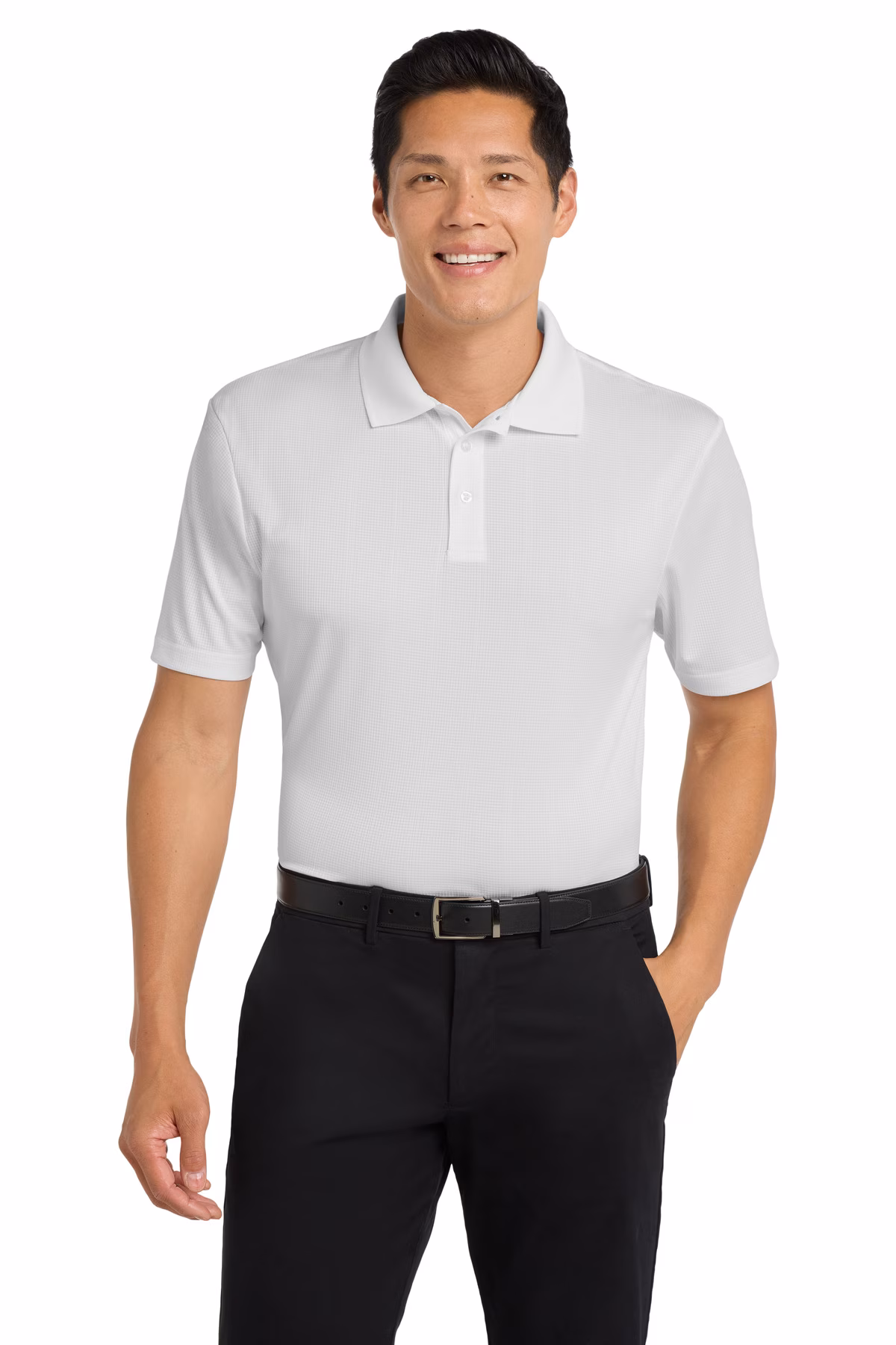 Port Authority Embroidered Men's Performance Fine Jacquard Polo Image - Port Authority Embroidered Men's Performance Fine Jacquard Polo