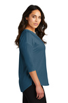 Port Authority Embroidered Women's Concept 3/4-Sleeve Soft Split Neck Top Thumb