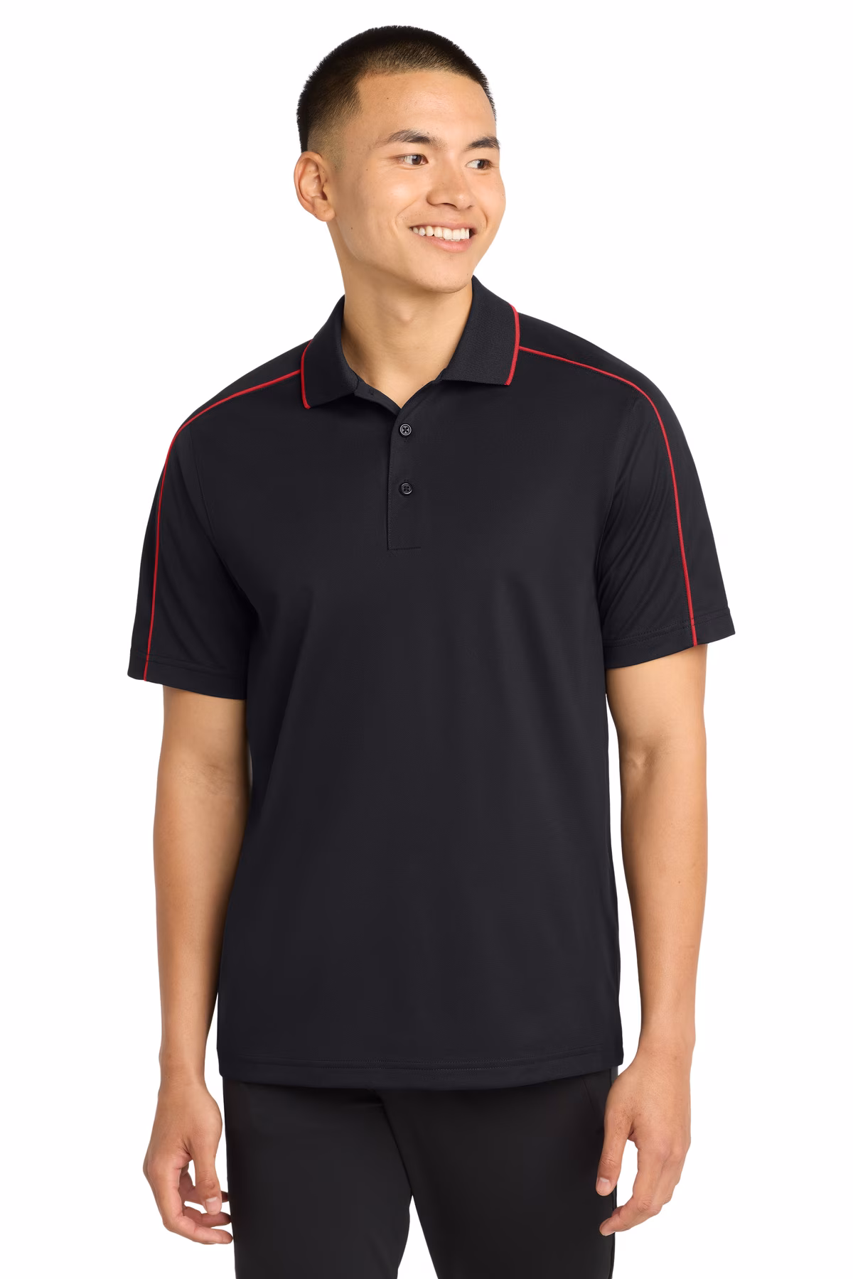 Sport-Tek Embroidered Men's Micropique Sport-Wick Piped Polo Image - Sport-Tek Embroidered Men's Micropique Sport-Wick Piped Polo