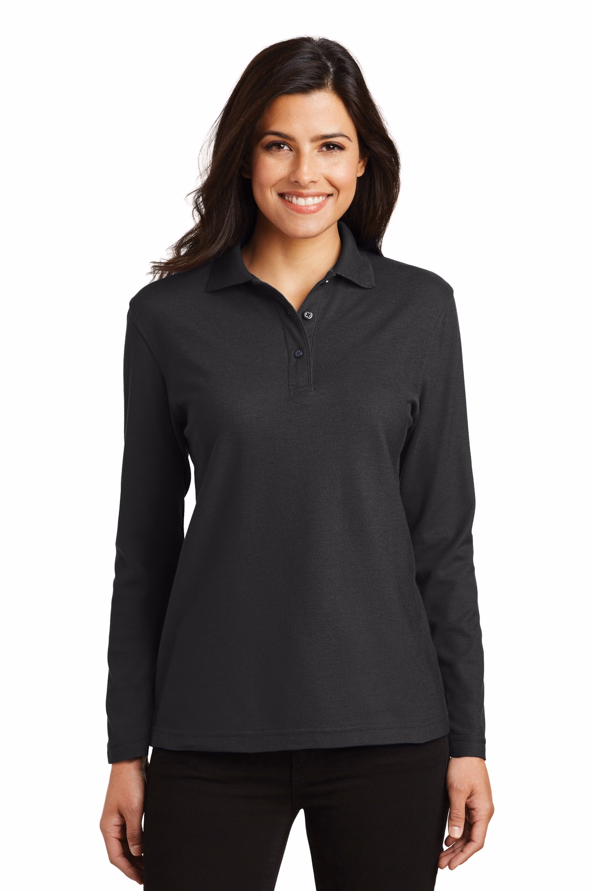 Port Authority Embroidered Women's Silk Touch Long Sleeve Polo