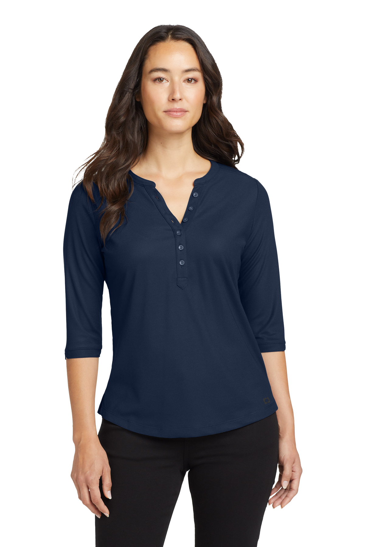 OGIO Embroidered Women's Jewel Henley Image - OGIO Embroidered Women's Jewel Henley