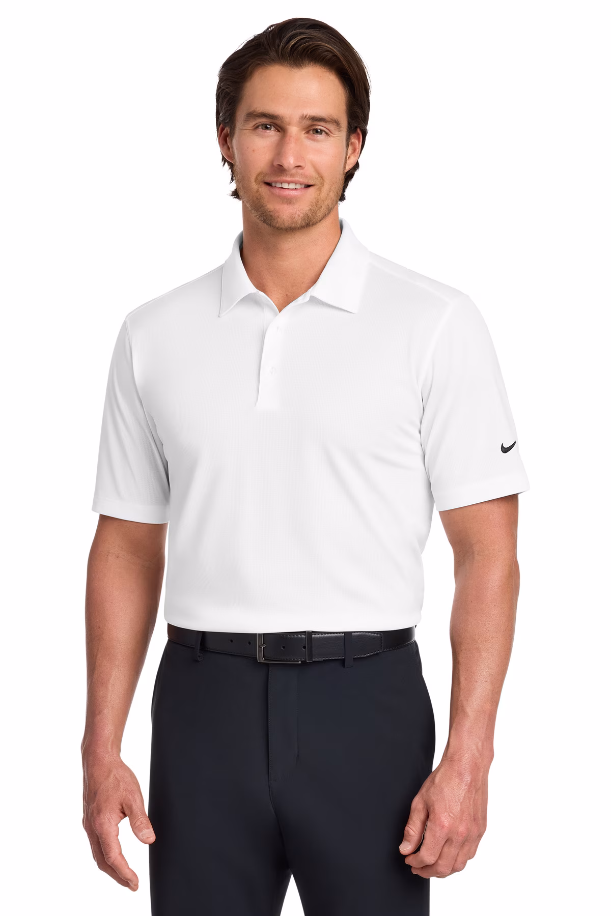 Nike Embroidered Men's Dri-FIT Vertical Mesh Polo Image - Nike Embroidered Men's Dri-FIT Vertical Mesh Polo