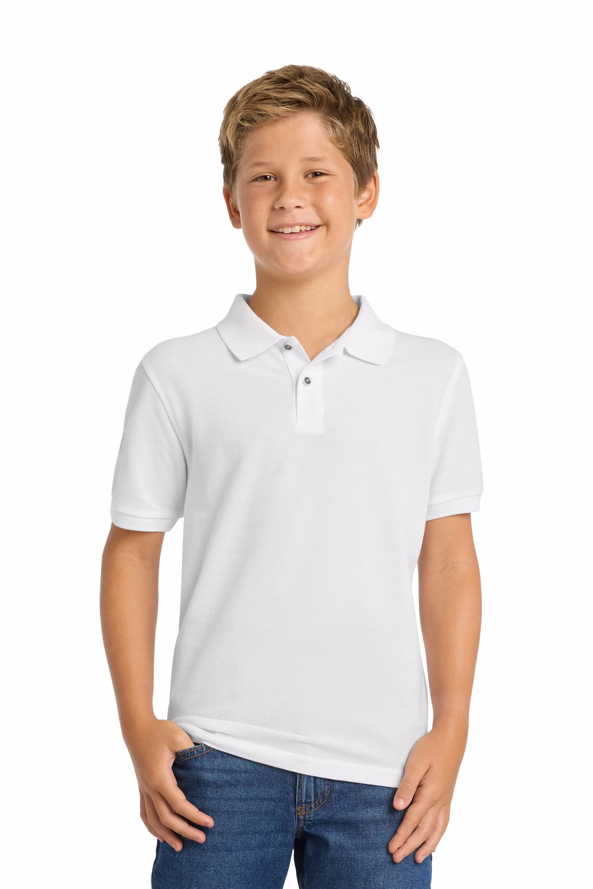 Port Authority Embroidered Youth Silk Touch Pique Polo Image - kid's polos,kids polos,kids shirts,kid's shirts,youth shirts,youth's shirts,school uniforms,school uniform shirts,school uniform polos,kids' polos, polos for kids, youth polos
