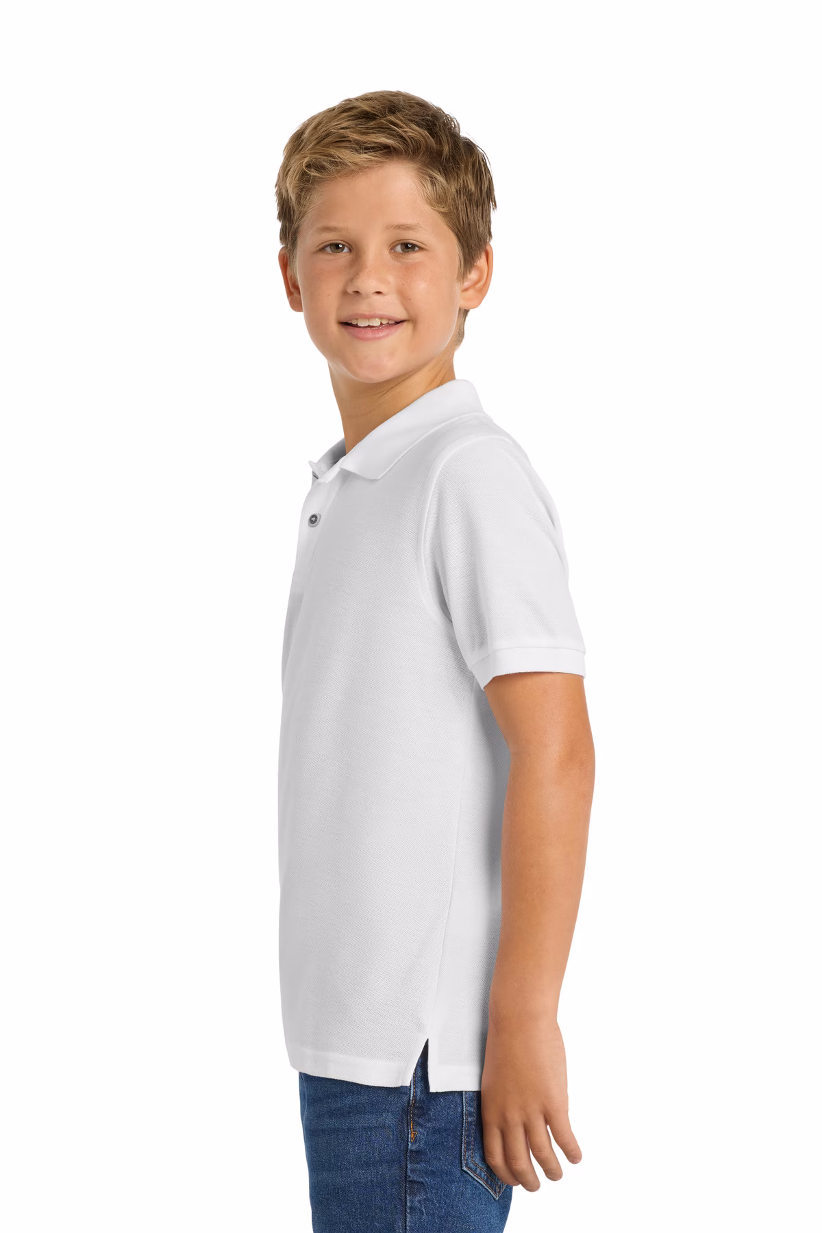 Port Authority Embroidered Youth Silk Touch Pique Polo