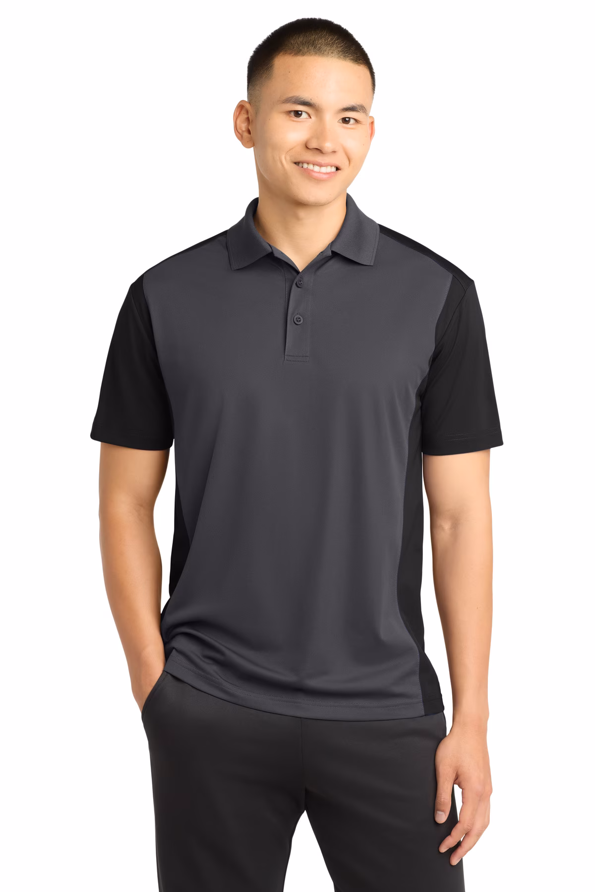 Sport-Tek Embroidered Men's Colorblock Micropique Sport-Wick Polo