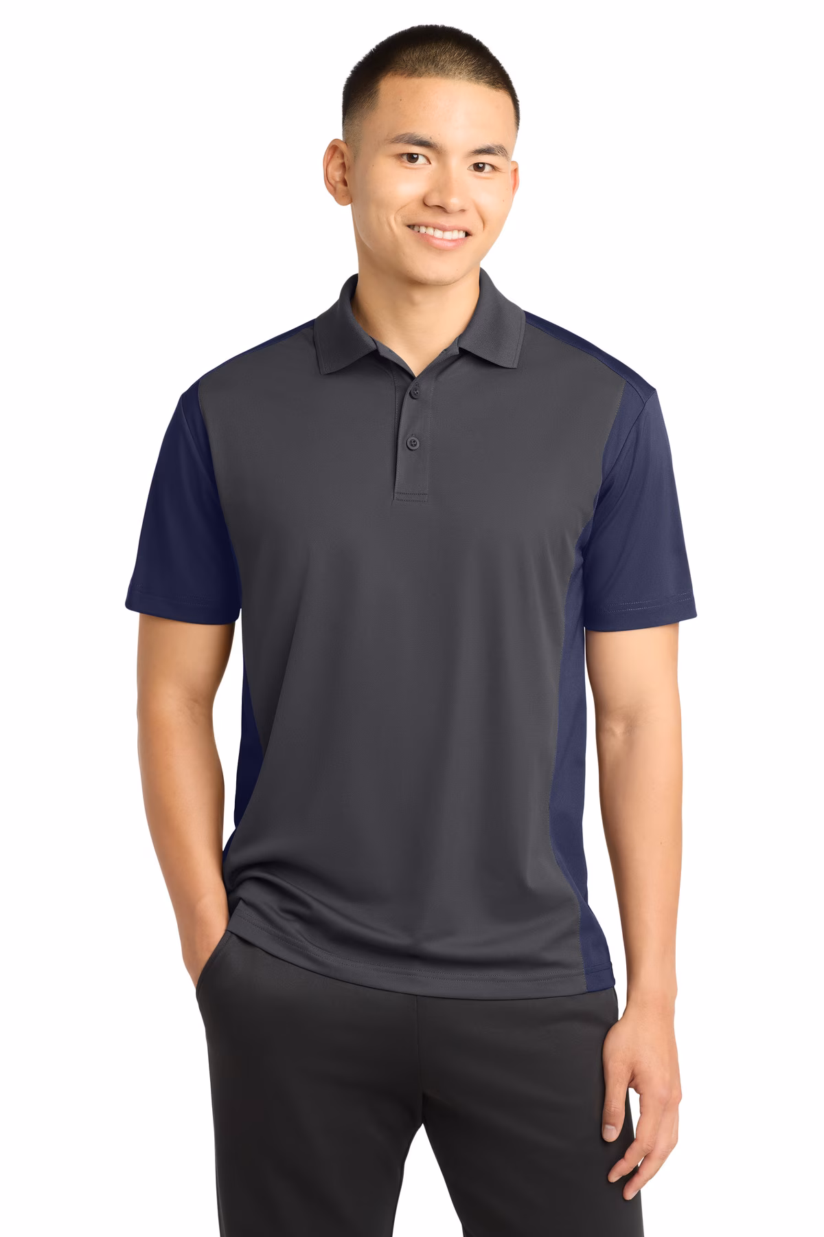 Sport-Tek Embroidered Men's Colorblock Micropique Sport-Wick Polo Image - Sport-Tek Embroidered Men's Colorblock Micropique Sport-Wick Polo