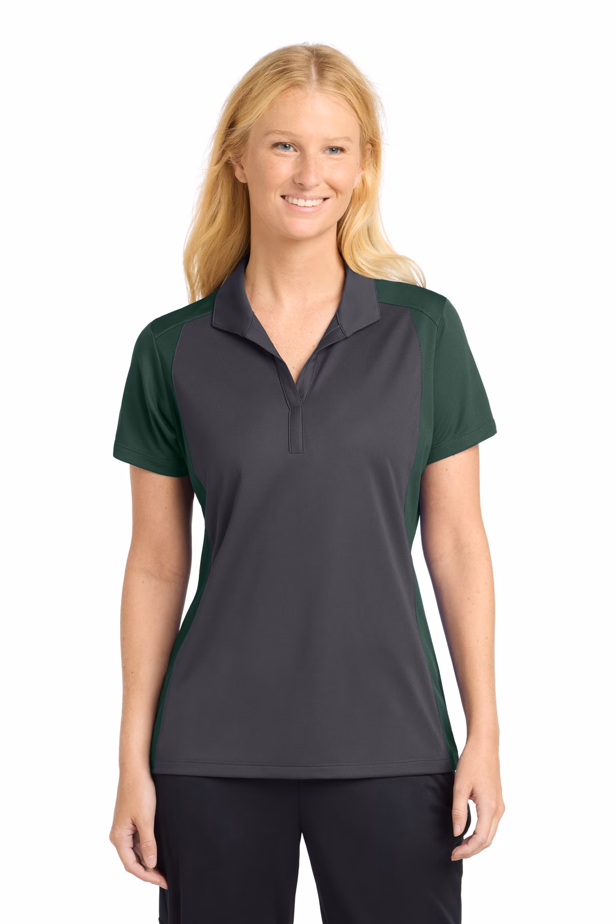 Sport-Tek Embroidered Women's Colorblock Micropique Sport-Wick Polo Image - Sport-Tek Embroidered Women's Colorblock Micropique Sport-Wick Polo