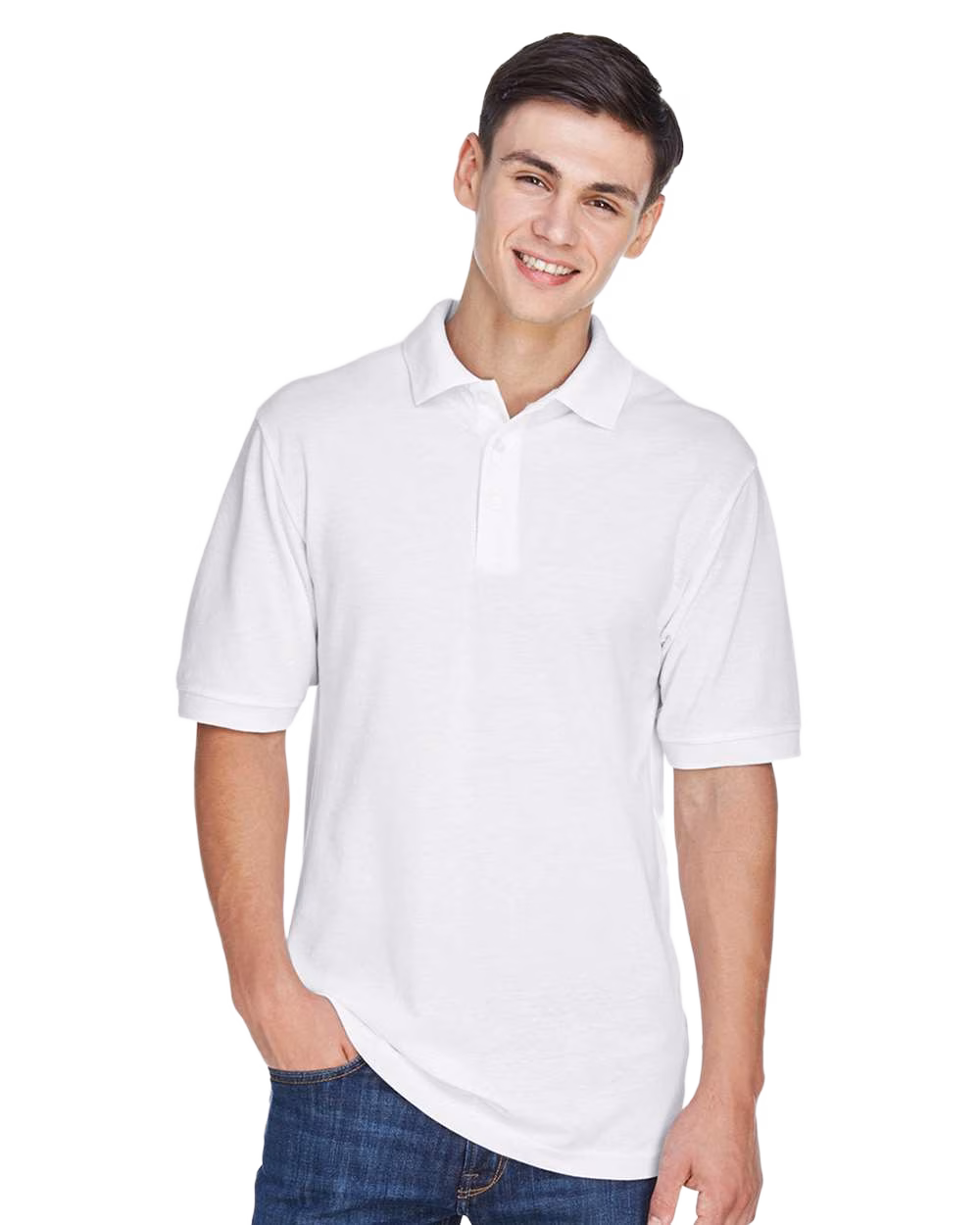 Harriton Embroidered Men's 5.6 oz. Easy Blend Polo Image - Harriton Embroidered Men's 5.6 oz. Easy Blend Polo