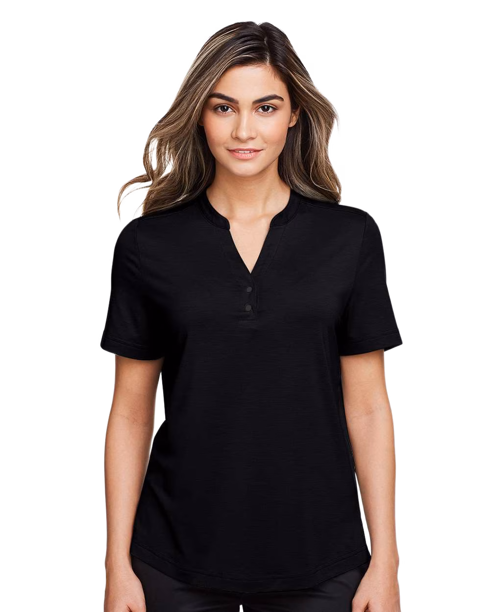 North End Embroidered Women's Jaq Snap-Up Stretch Performance Polo