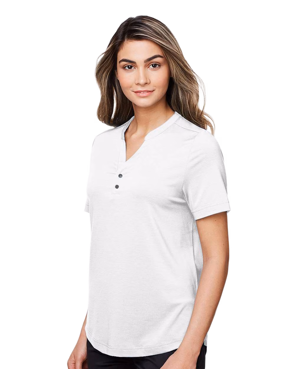 North End Embroidered Women's Jaq Snap-Up Stretch Performance Polo