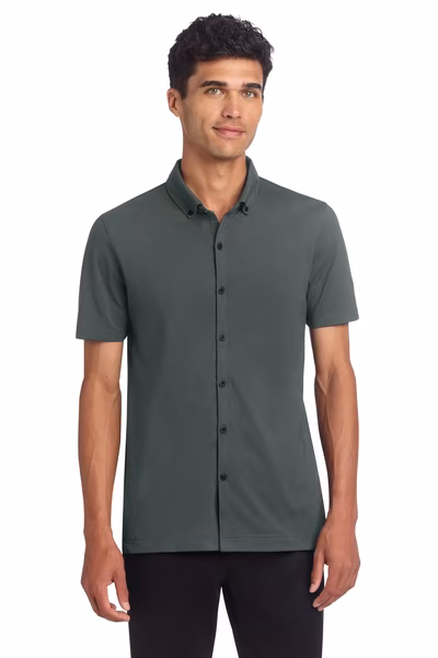 Mercer+Mettle Embroidered Men's Stretch Full-Button Polo