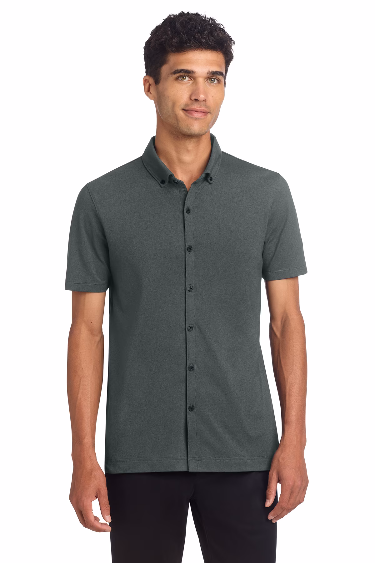 Mercer+Mettle Embroidered Men's Stretch Full-Button Polo