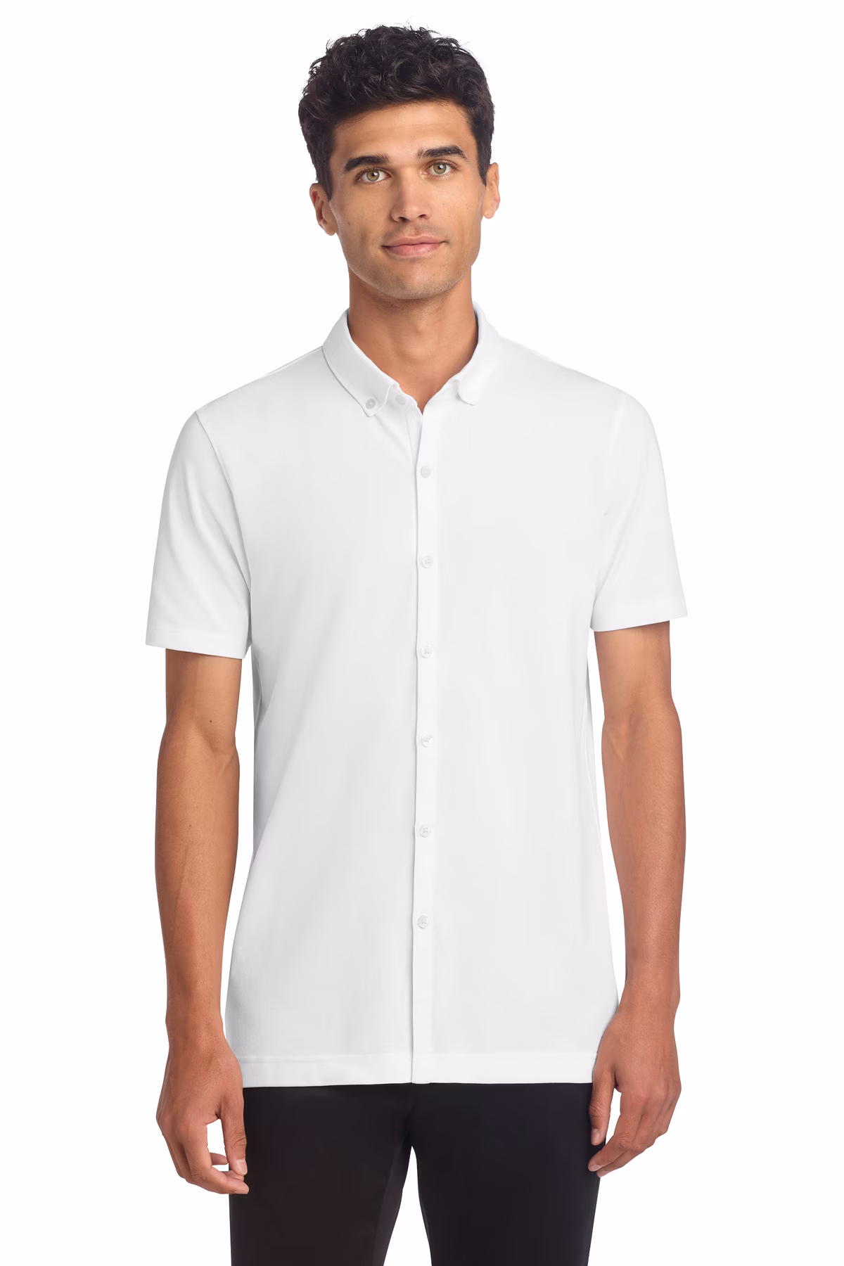 Mercer+Mettle Embroidered Men's Stretch Full-Button Polo Image - Mercer+Mettle Embroidered Men's Stretch Full-Button Polo