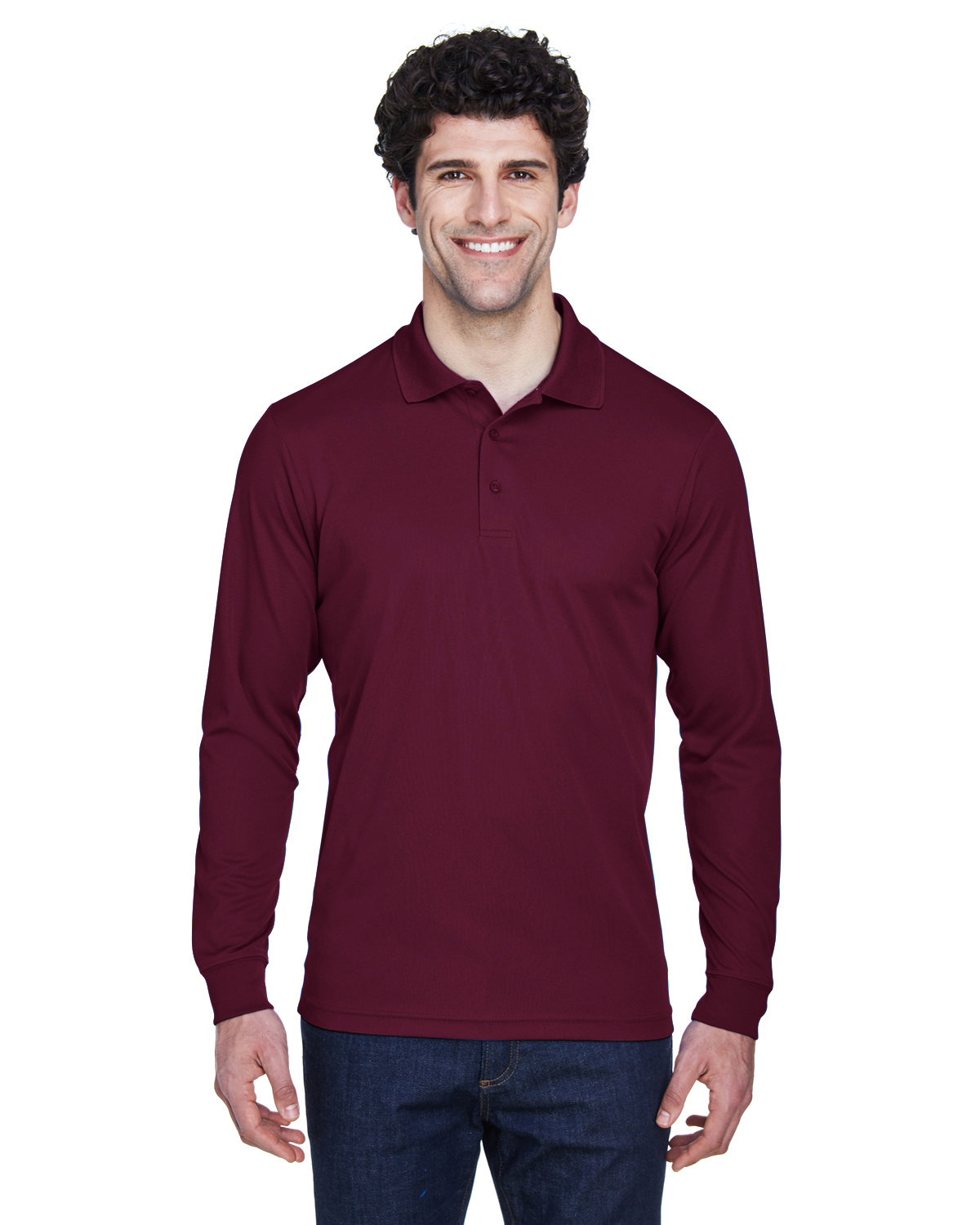 CORE 365 Embroidered Men's Pinnacle Performance Long-Sleeve Pique Polo