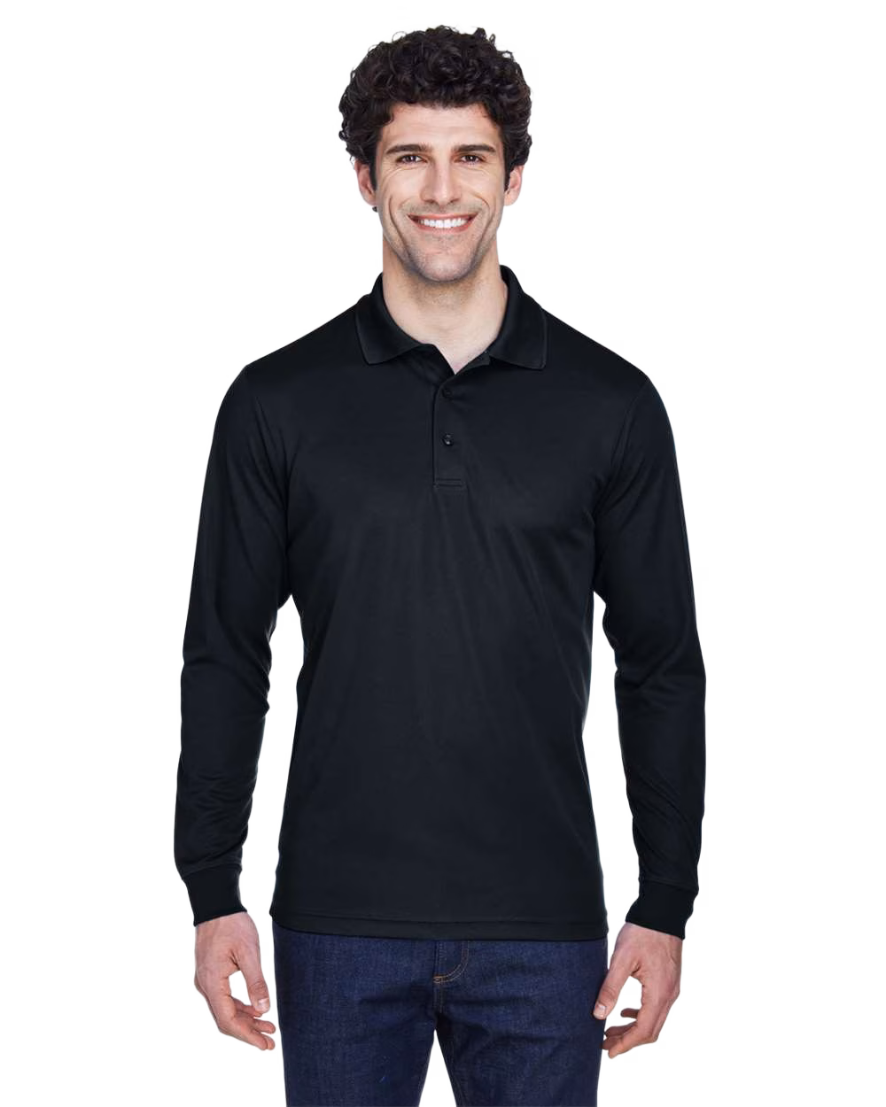 CORE 365 Embroidered Men's Pinnacle Performance Long-Sleeve Pique Polo