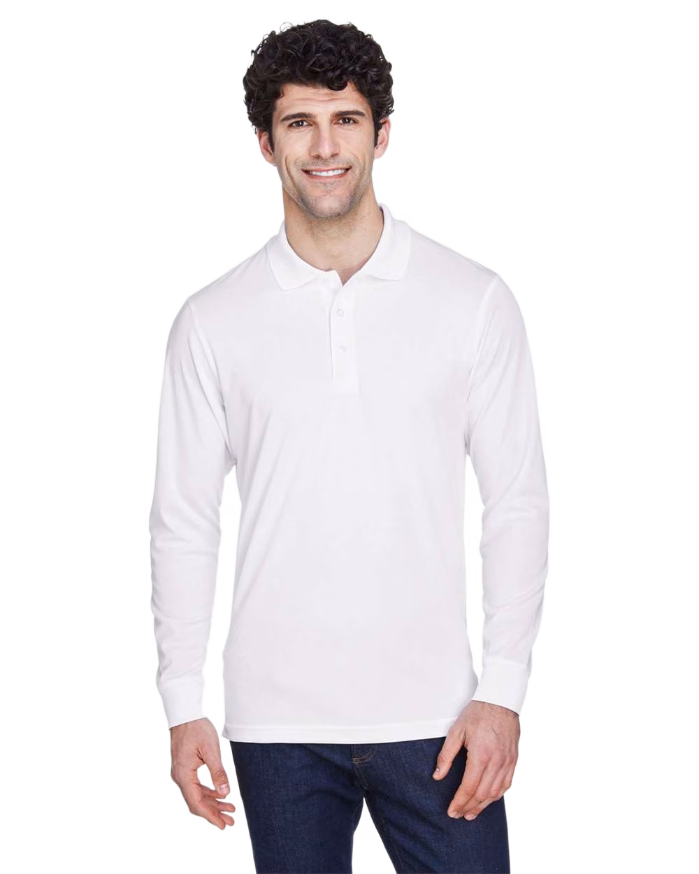 CORE 365 Embroidered Men's Pinnacle Performance Long-Sleeve Pique Polo Image - CORE 365 Embroidered Men's Pinnacle Performance Long-Sleeve Pique Polo