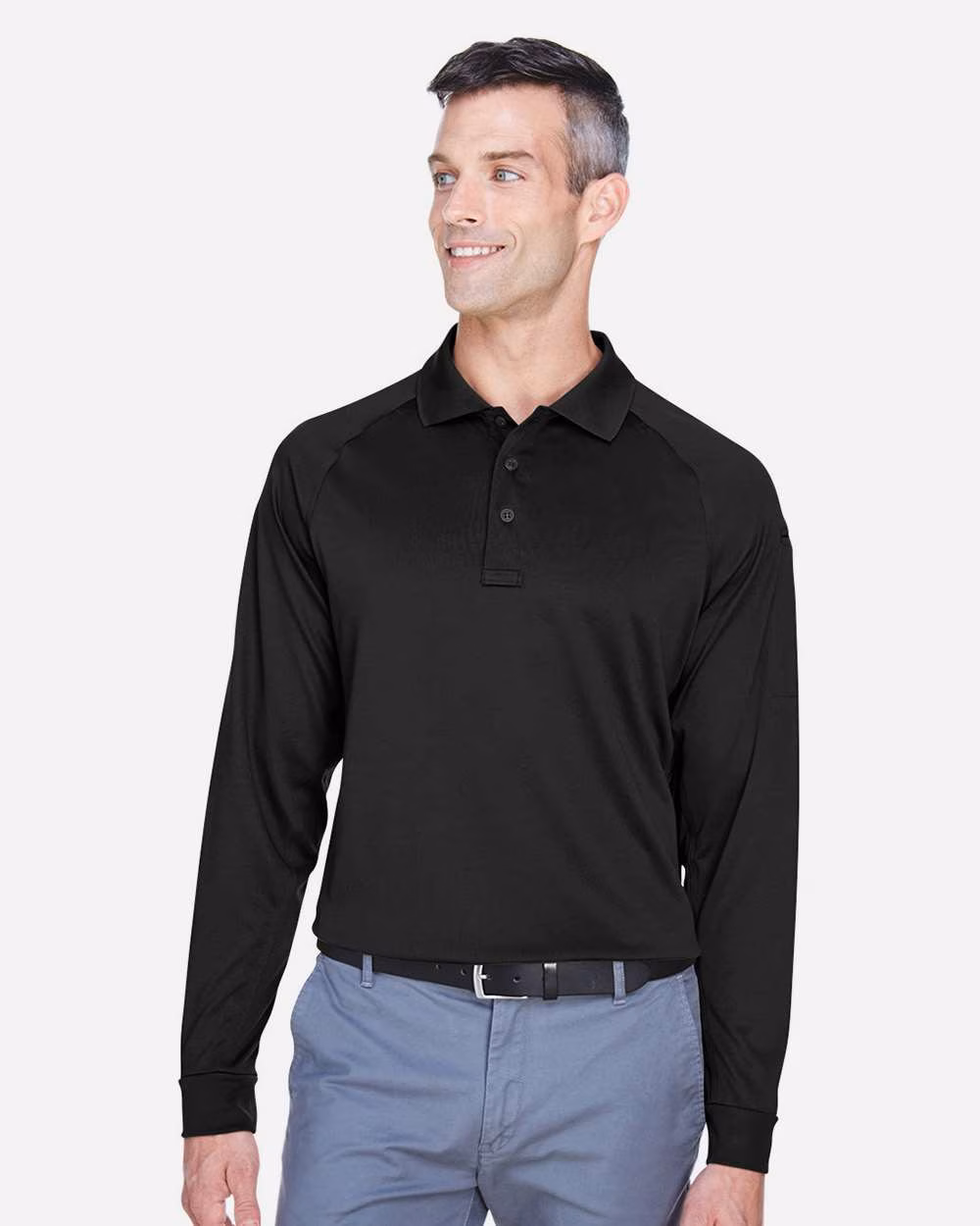 Harriton Embroidered Men's Advantage Long-Sleeve Tactical Polo