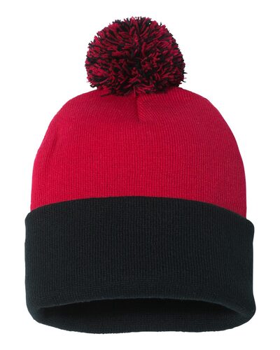 Sportsman Embroidered 12" Pom-Pom Cuffed Beanie
