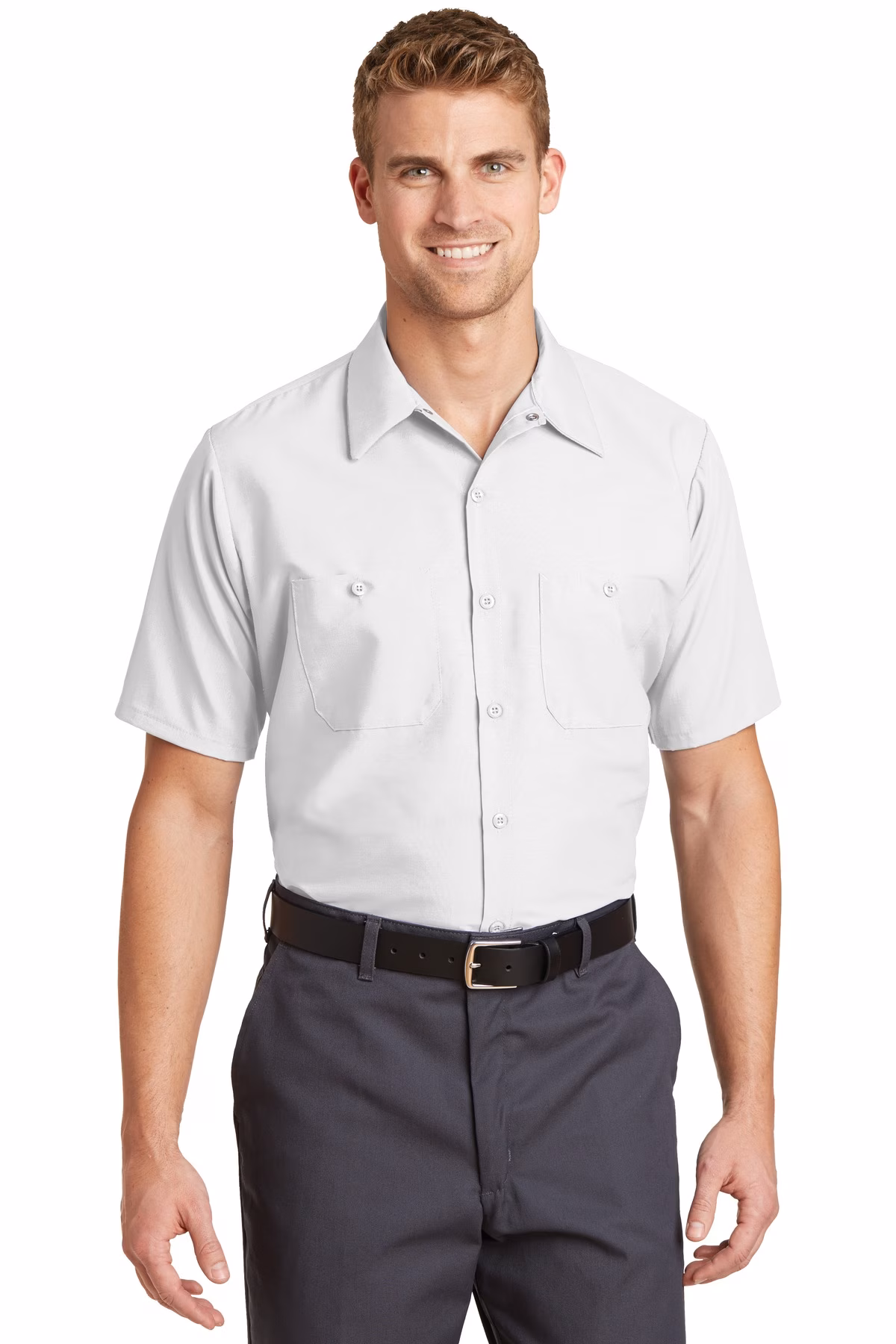 Red Kap Embroidered Men's Short Sleeve Industrial Work Shirt Image - Red Kap - Short Sleeve Industrial Work Shirt