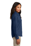 Port & Company Embroidered Women's Long Sleeve Denim Shirt Thumb