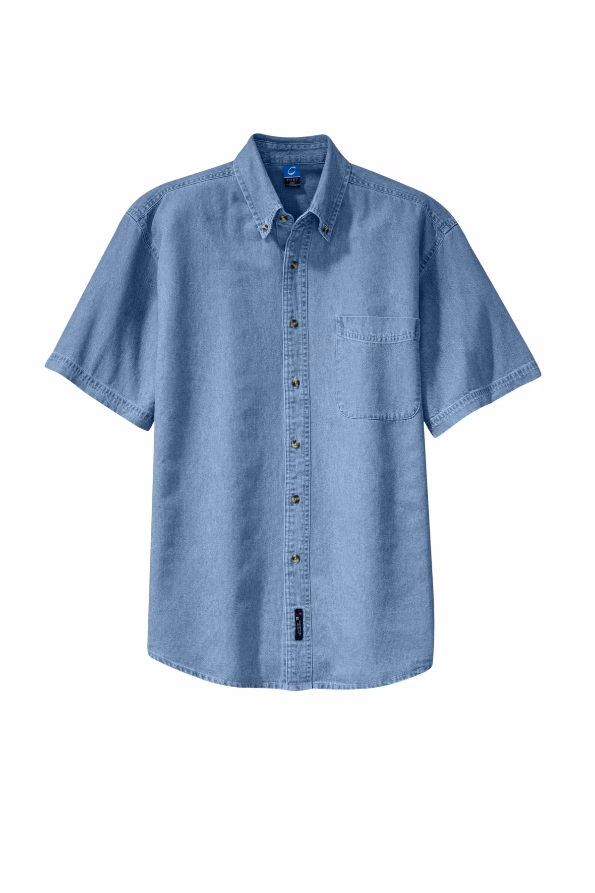 Port & Company Embroidered Men's Short Sleeve Denim Shirt