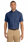 Port & Company Embroidered Men's Short Sleeve Denim Shirt Thumb