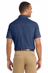 Port & Company Embroidered Men's Short Sleeve Denim Shirt Thumb