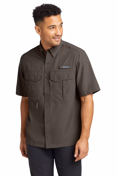Eddie Bauer Embroidered Men's Short Sleeve Performance Fishing Shirt
