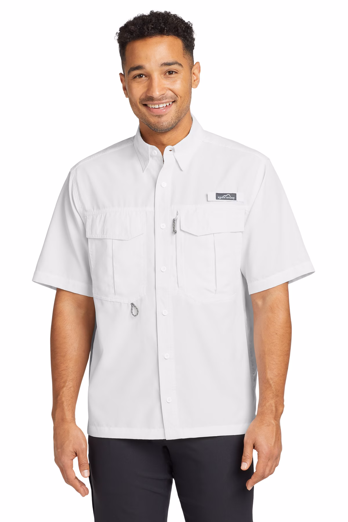 Eddie Bauer Embroidered Men's Short Sleeve Performance Fishing Shirt Image - Eddie Bauer Short Sleeve Performance Fishing Shirt