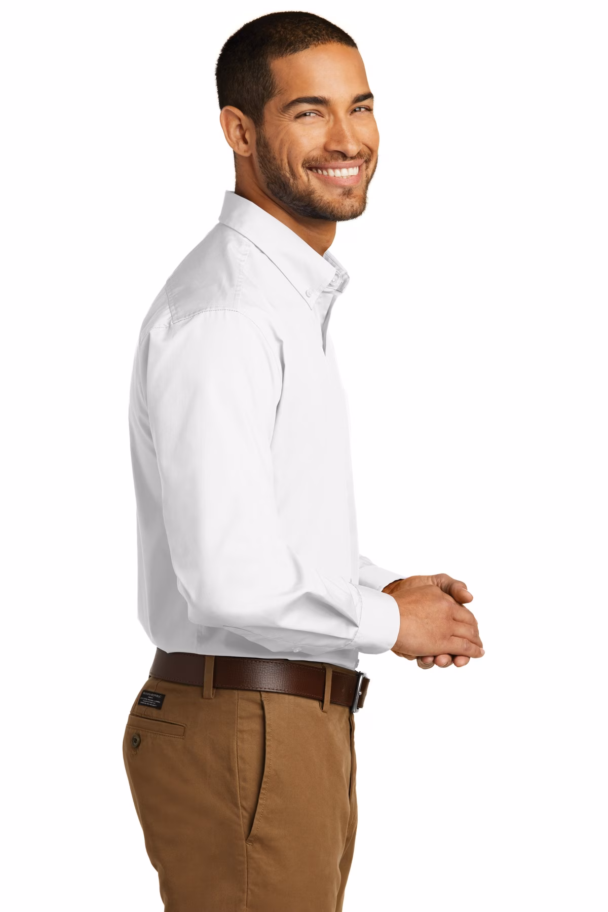 Port Authority Embroidered Men's Long Sleeve Carefree Poplin Shirt
