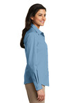 Port Authority Embroidered Women's Long Sleeve Carefree Poplin Shirt Thumb