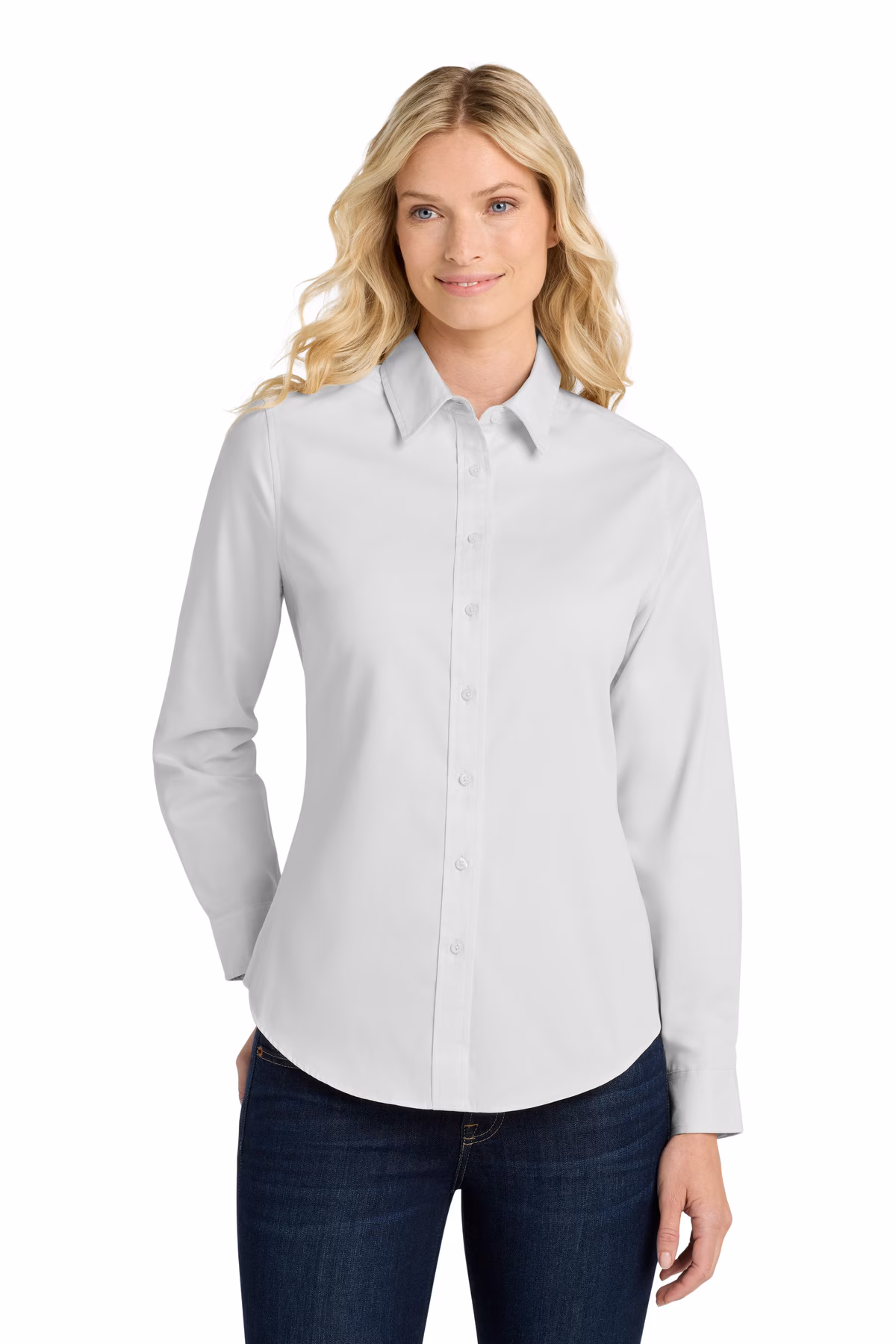 Port Authority Embroidered Women's Long Sleeve Easy Care Shirt Image - Port Authority Women's Long Sleeve Easy Care Shirt