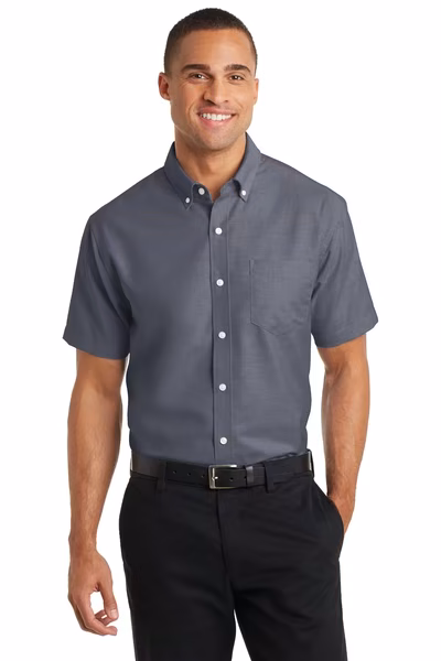 Port Authority Embroidered Men's Short Sleeve SuperPro Oxford Shirt
