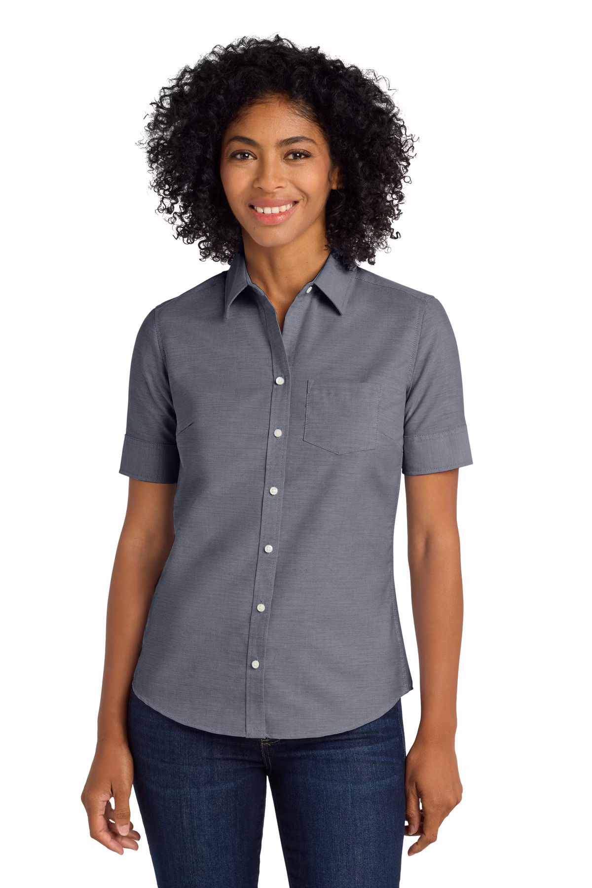 Port Authority Embroidered Women's Short Sleeve SuperPro Oxford Shirt