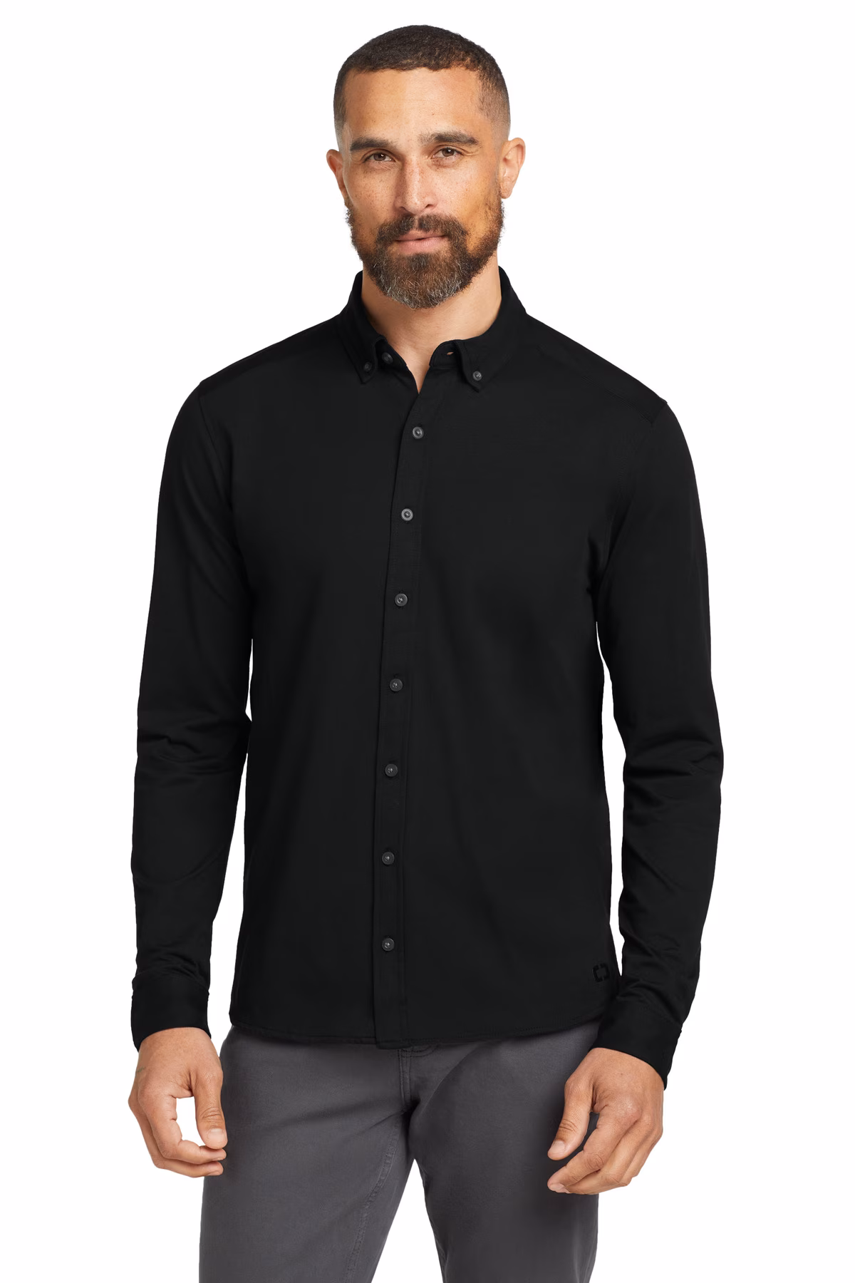 OGIO Embroidered Code Stretch Long Sleeve Button-Up Image - OGIO Embroidered Code Stretch Long Sleeve Button-Up