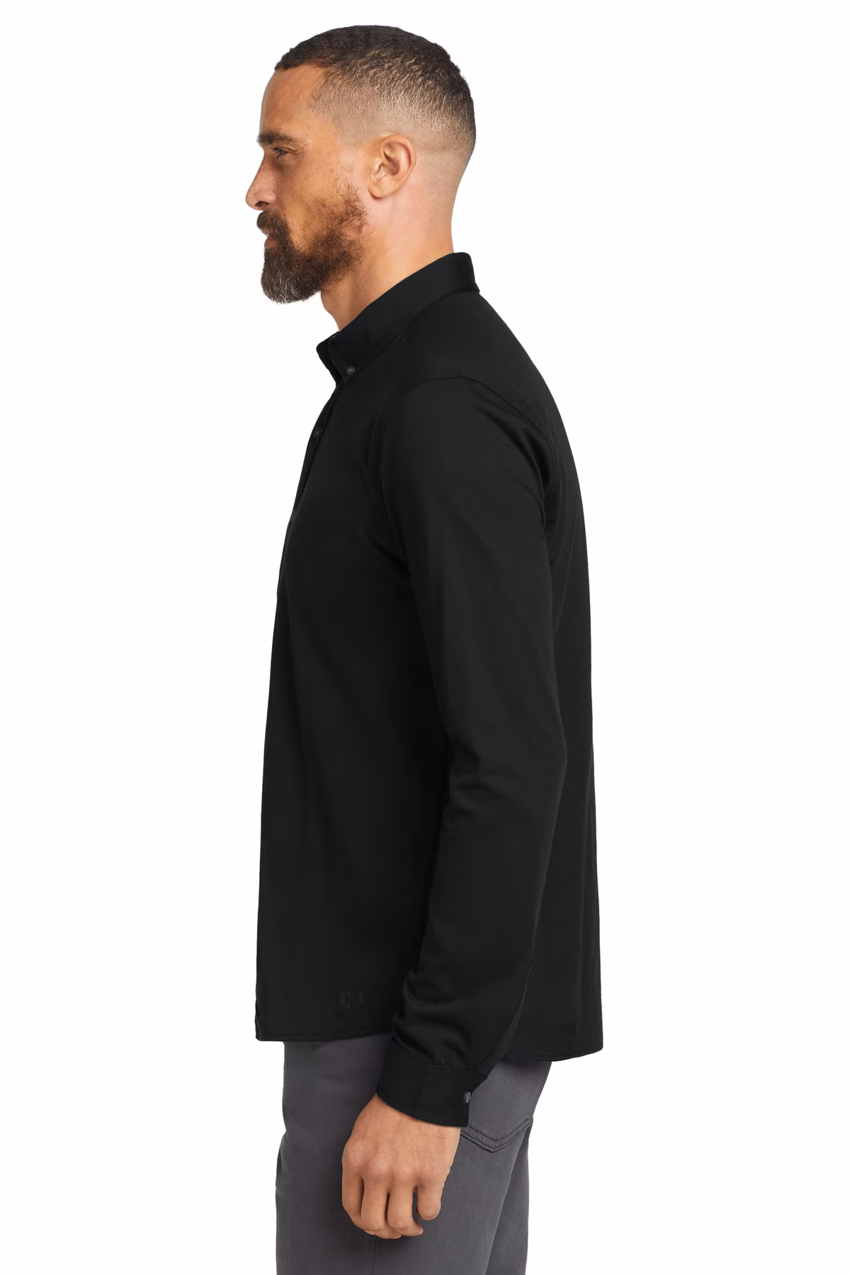OGIO Embroidered Code Stretch Long Sleeve Button-Up