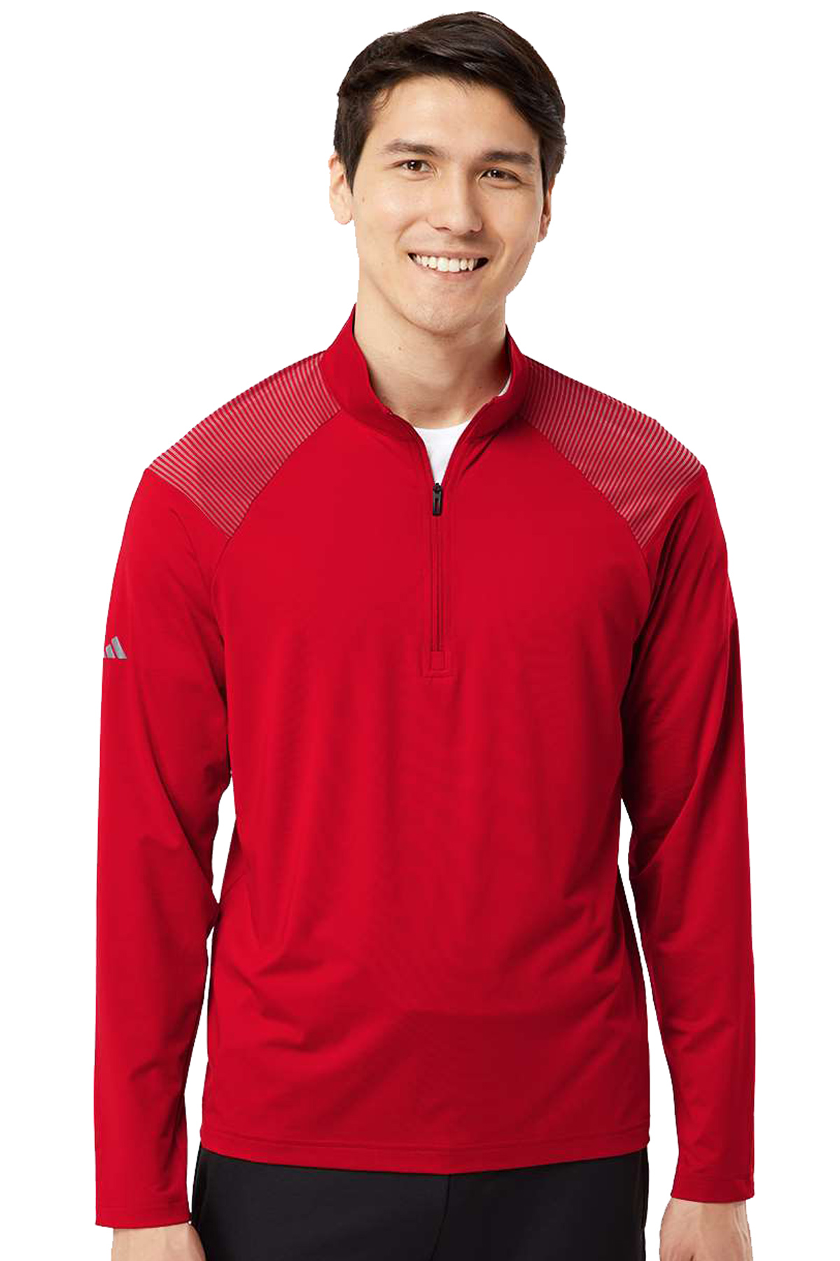 Adidas Embroidered Men's Shoulder Stripe Quarter-Zip