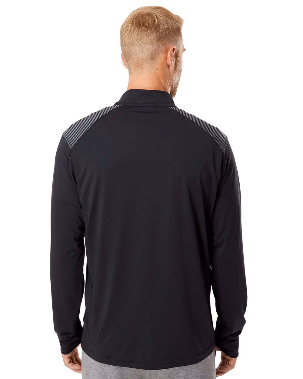 Adidas Embroidered Men's Shoulder Stripe Quarter-Zip Pullover