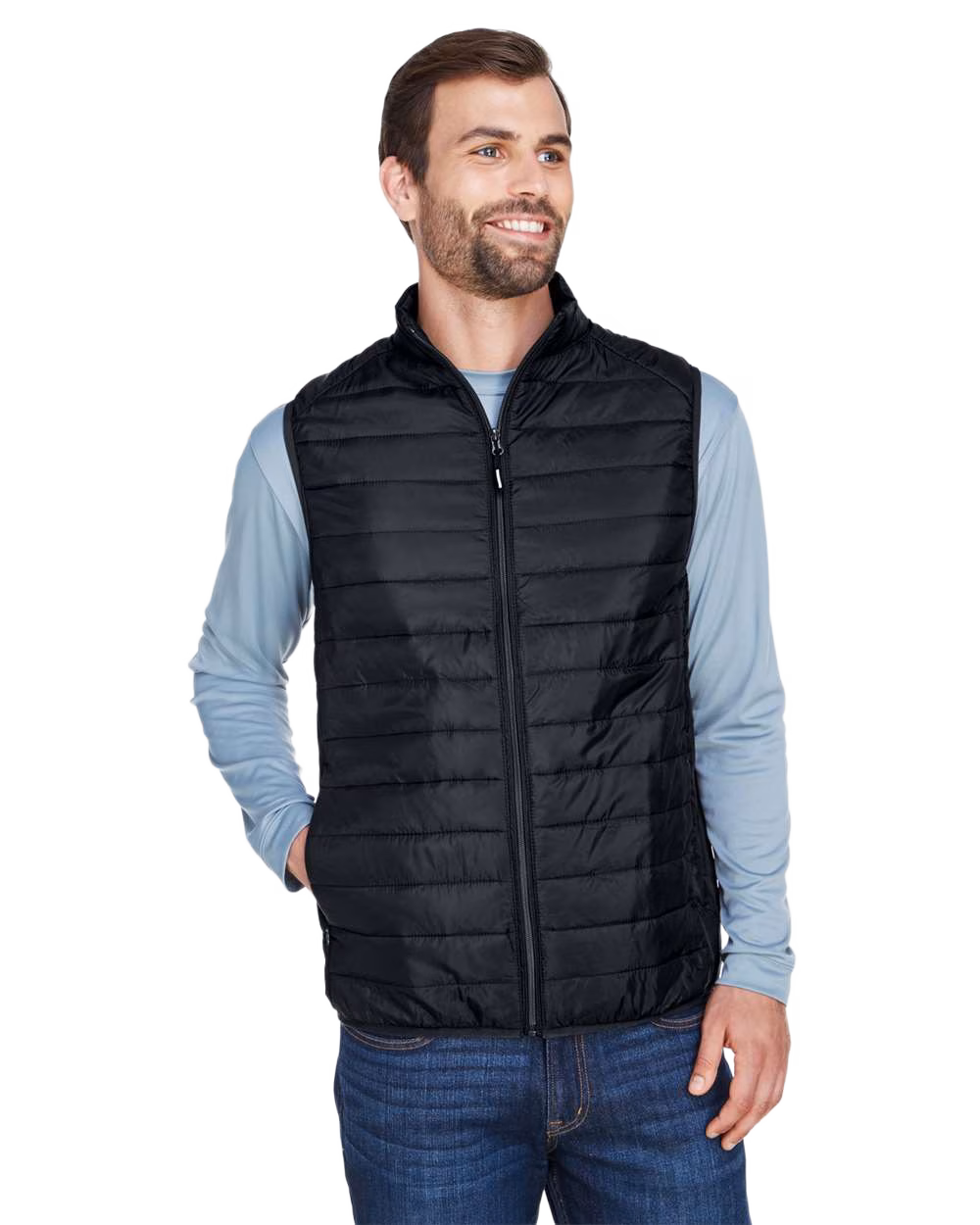 Core 365 Embroidered Men's Prevail Packable Puffer Vest Image - Core 365 Embroidered Men's Prevail Packable Puffer Vest