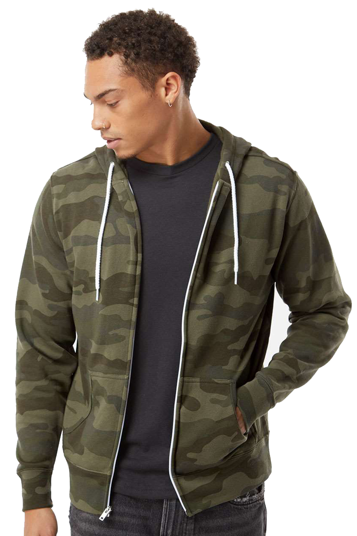 トップス INDEPENDENT FULLZIP Hoodie Independent Trading Co. Embroidered Unisex Lightweight Full-Zip