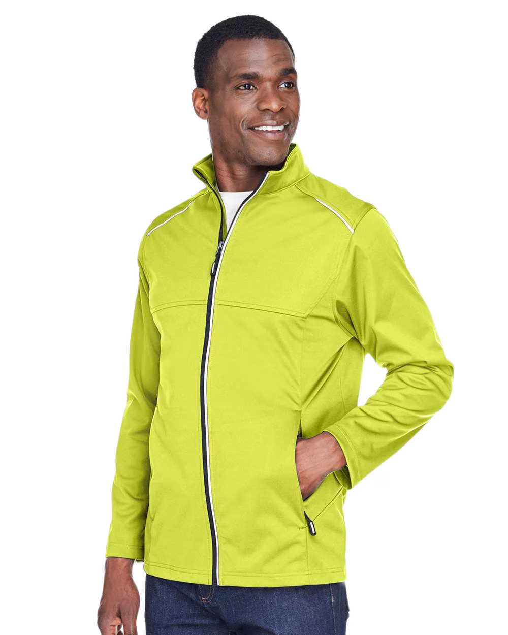 Core 365 Embroidered Men's Techno Lite Three-Layer Knit Tech-Shell