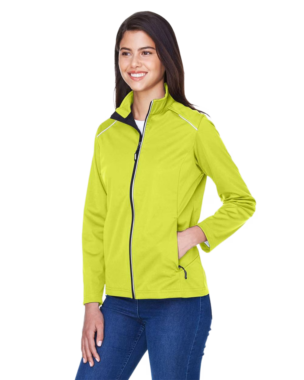 Core 365 Women's Embroidered Techno Lite Three-Layer Knit Tech-Shell