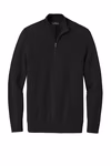 Brooks Brothers Embroidered Men's Washable Merino Birdseye 1/4-Zip Sweater Thumb