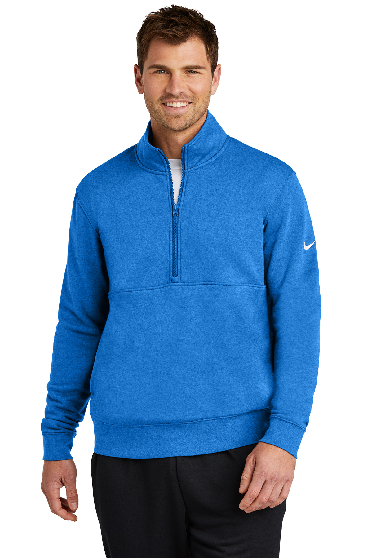Nike Embroidered Men's Club Fleece Sleeve Swoosh 1/2-Zip